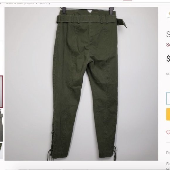 NWT Scripted Rio Green Side Lace Up Buckle Pants - Picture 5 of 11